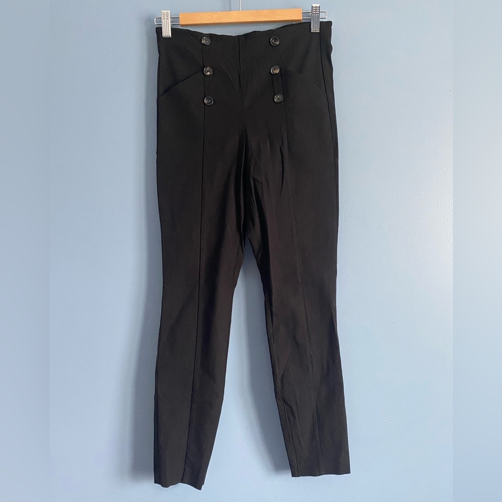 RW&CO. Black City High-Waisted Pants with button and pocket front